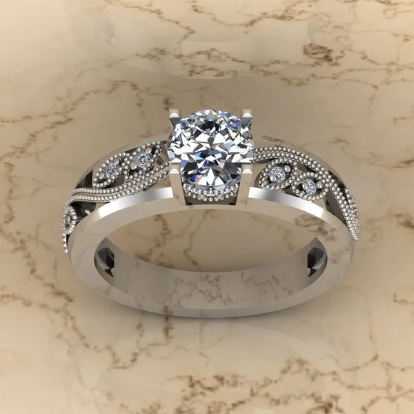 Round Moissanite Solitaire Diamond Vintage Engagement Ring, Moissanite Wedding Ring, Silver Moissanite Diamond Women Ring, Proposal Gold Ring For Her