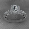 06_600x600 Emerald Cut Moissanite Halo Diamond Vintage Engagement Ring, Moissanite Wedding Ring, Silver Moissanite Diamond Women Ring, Proposal Gold Ring For Her
