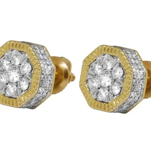 Round VVS Diamond Sterling Silver Stud Solitaire Diamond Earring, 10K/14K Gold Hip Hp Jewelry For Women, Anniversary Gift For Her