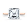 2 CT Asscher Moissanite Solitaire Diamond Engagement Ring, Sterling Silver Moissanite Diamond Wedding Ring For Bridal, 10K/14K Gold Anniversary Diamond Ring For Gift