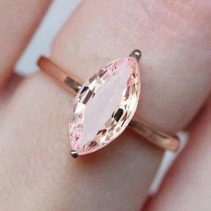 1_0864e50e-ee19-4fb0-91fe-b7d05a58f53e_600x600 Marquise Morganite Engagement Ring Peach Pink Morganite Wedding Ring Women Solitaire Engagement Ring Morganite Promise Ring for Her