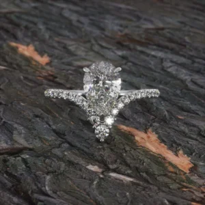 Pear Moissanite Solitaire Diamond Engagement Ring, Sterling Silver Moissanite Diamond Wedding Ring For Bridal, 10K/14K Gold Anniversary Diamond Ring For Gift