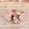 1_1875f61d-0028-484f-84fe-918dafbb9569_600x600 Pink Morganite Engagement Ring Rose Gold 14K Rose Gold Diamond Band Oval Natural Morganite Ring Promise Ring Wedding Ring