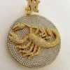Round VVS Diamond SCORPION Customized Pendant, Customized Letter Diamond Pendant, Full Iced Out Diamond Hip Hop Charm Pendant