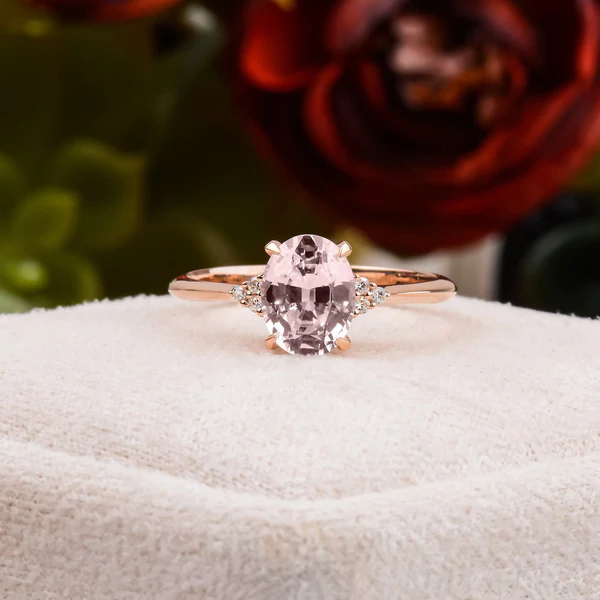 1_1f57e293-3fed-4ba0-84ae-15134268e4b4_600x600 Natural Morganite Engagement Ring, Oval Morganite Ring, Dainty Diamond and Morganite Ring, Promise Ring for Her