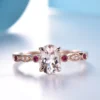 1_43c2b17e-9456-4bd8-a78d-8e52fc0889f0_600x600 Oval Pink Morganite Engagement Ring Natural Morganite Diamond and Ruby Band Art Deco Wedding Band Bridal Promise Ring