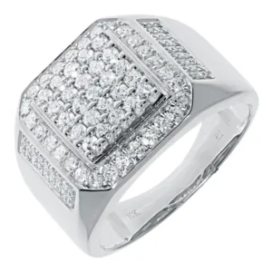 1_46a4727f-1582-41b3-8b30-4527399f387e_600x600 925 Sterling Silver Moissanite Diamond Men Ring, Fully Iced Gold Plated Men Pinky Ring, Round Moissanite Diamond Hip Hop Ring For Him