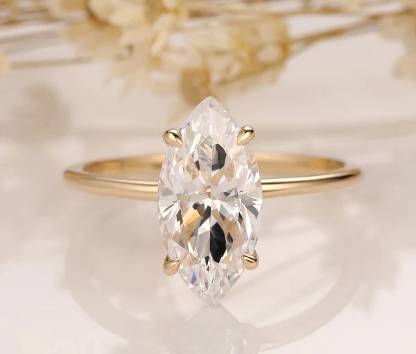 1_47e3c054-d8e4-49fe-9dc5-44809562827a_600x600 Vintage Marquise Cut Moissanite Engagement Ring, Vintage Natural Moissanite Diamond Ring, Solitaire Marquise Wedding Ring, Marquise Promise Rings