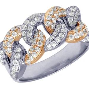 1_487a7b18-4390-45fa-807f-b27831236640_600x600 925 Sterling Silver Moissanite Diamond Cuban Chain Men Ring, Fully Iced Gold Plated Men Pinky Ring, Round Moissanite Diamond Hip Hop Ring For Him