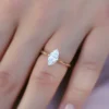 Marquise Moissanite Solitaire Diamond Engagement Ring, Sterling Silver Moissanite Diamond Wedding Ring For Bridal, 10K/14K Gold Anniversary Diamond Ring For Gift