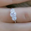 1_4ed2f51d-2a06-47d8-bf74-25b3546784b9_600x600 Round 3 Stone Moissanite Halo Diamond Engagement Ring, Sterling Silver Moissanite Diamond Wedding Ring For Bridal, 10K/14K Gold Anniversary Diamond Ring For Gift