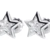 Round VVS Diamond Sterling Silver Stud STAR Diamond Earring, 10K/14K Gold Hip Hp Jewelry For Women, Anniversary Gift For Her