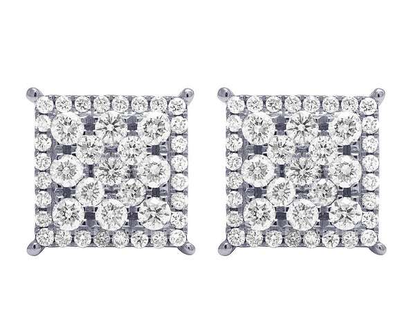 Round VVS Diamond Sterling Silver Stud Cluster Diamond Earring, 10K/14K Gold Hip Hp Jewelry For Women, Anniversary Gift For Her