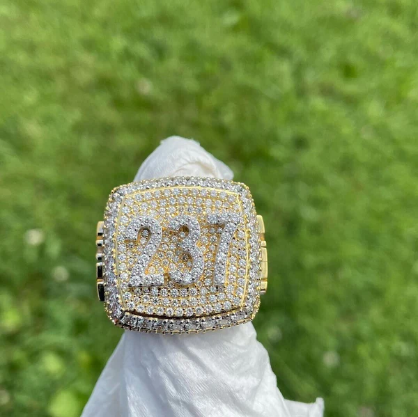 Moissanite Diamond Customized Men Diamond Ring, Sterling Silver Champion Men Ring For Birthday Gift, Gold Plated Diamond Ring, Men Ring