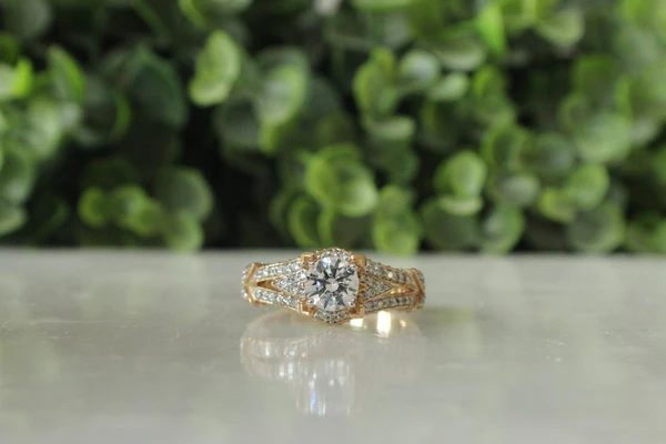 Round Moissanite Solitaire Diamond Engagement Ring, Sterling Silver Moissanite Diamond Wedding Ring For Bridal, 10K/14K Gold Anniversary Diamond Ring For Gift