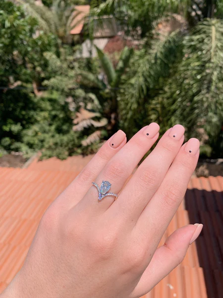 Pear Moissanite Solitaire Diamond Engagement Ring, Sterling Silver Moissanite Diamond Wedding Ring For Bridal, 10K/14K Gold Anniversary Diamond Ring For Gift