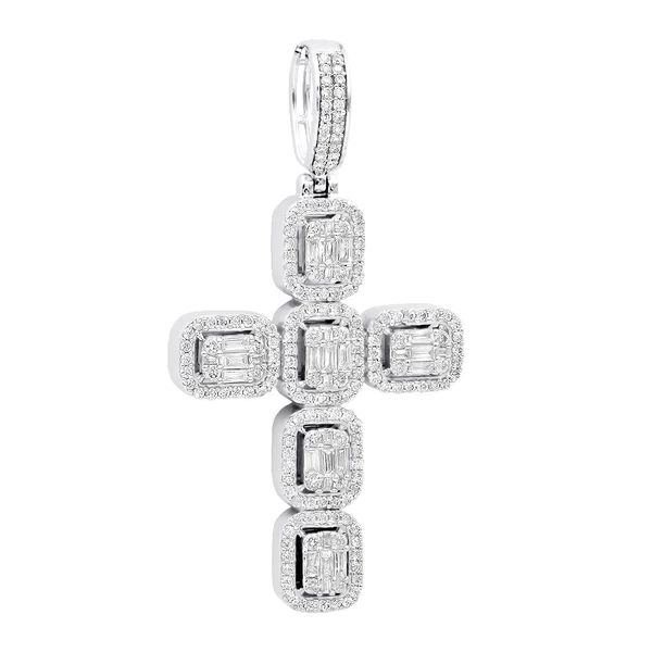 1_60ff3983-588f-4946-bf7f-622a9c7494ad_600x600 Round & Baguette VVS Diamond CROSS Hip Hop Pendant, Sterling Silver Iced Out Birthday Gift Pendant, VVS Diamond Hip Hop Charm Pendant