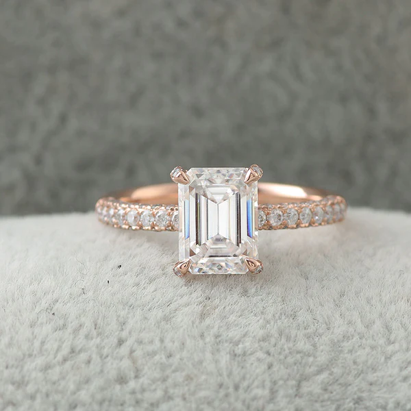 1_6d0e970b-dc40-4922-8da6-e284e072cdd7_600x600 Emerald Cut Moissanite Solitaire Diamond Engagement Ring, Sterling Silver Moissanite Diamond Wedding Ring For Bridal, 10K/14K Gold Anniversary Diamond Ring For Gift