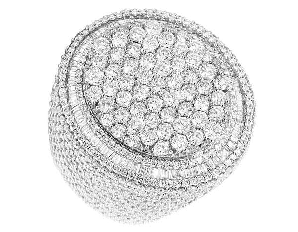 925 Sterling Silver Moissanite Diamond Men Ring, Fully Iced Gold Plated Men Pinky Ring, Round Moissanite Diamond Hip Hop Ring For Him