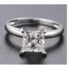 Princess Moissanite Solitaire Diamond Engagement Ring, Sterling Silver Moissanite Diamond Wedding Ring For Bridal, 10K/14K Gold Anniversary Diamond Ring For Gift