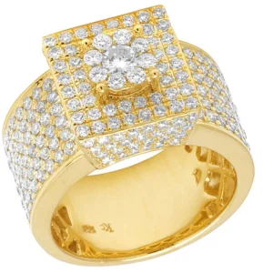 1_8632e4d3-1807-43a3-875e-59f53cb06173_600x600 925 Sterling Silver Moissanite Diamond Men Ring, Fully Iced Gold Plated Men Pinky Ring, Round Moissanite Diamond Hip Hop Ring For Him