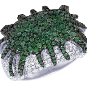 925 Sterling Silver Moissanite Diamond Men Ring, Fully Iced Gold Plated Men Pinky Ring, Round Moissanite Diamond Hip Hop Ring For Him