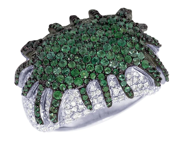 925 Sterling Silver Moissanite Diamond Men Ring, Fully Iced Gold Plated Men Pinky Ring, Round Moissanite Diamond Hip Hop Ring For Him