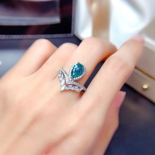 1_89e1ad1a-ff59-4cf7-b7ca-a09b99381d88_600x600 Luxury Green Pear Shape Moissanite Ring 2ct D Color Women Ring For Anniversary Gift, Sterling Silver and Solid Gold Wedding Ring, Promise ring Best gift