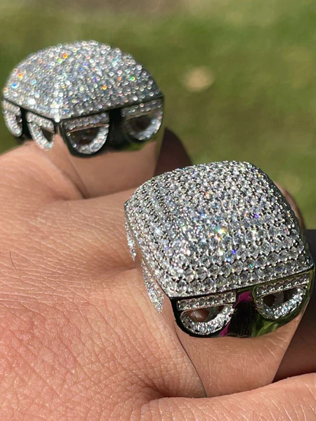 Moissanite Diamond Customized Men Diamond Ring, Sterling Silver Champion Men Ring For Birthday Gift, Gold Plated Diamond Ring, Men Ring