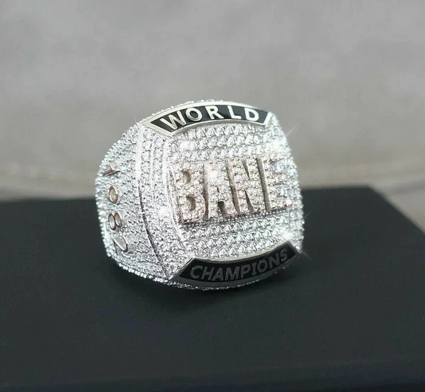925 Sterling Silver Round Moissanite Diamond Champion Men Ring, Fully Iced Gold Plated Men Pinky Ring, Round Moissanite Diamond Hip Hop Ring For Him