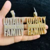 Gold Finish Loyalty Makes You Family Hip Hop Charm Pendant, Sterling Silver Iced Out VVS Diamond Pendant, Charm Diamond Hip Hop Pendant