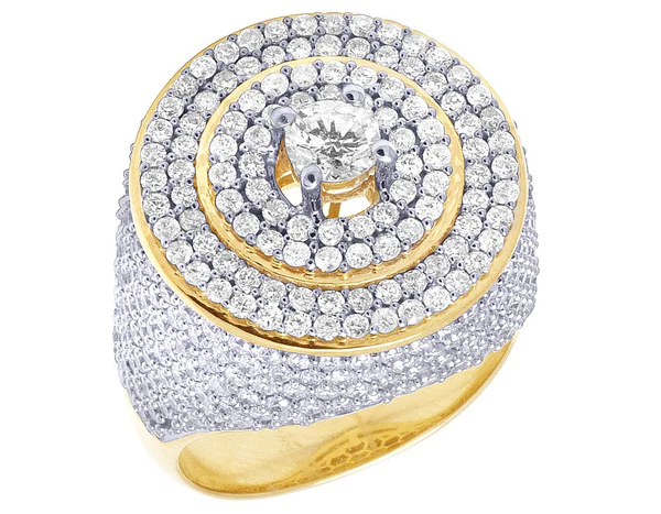 1_a8c6626c-41c6-4df7-9fd0-485370062256_600x600 925 Sterling Silver Moissanite Diamond Men Ring, Fully Iced Gold Plated Men Pinky Ring, Round Moissanite Diamond Hip Hop Ring For Him