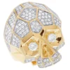 925 Sterling Silver Moissanite Diamond SKULL Men Ring, Fully Iced Gold Plated Men Pinky Ring, Round Moissanite Diamond Hip Hop Ring For Him
