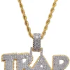 Customized TRAP Round VVS Diamond Hip Hop Pendant, Sterling Silver Iced Out Birthday Gift Pendant, Charm Diamond Hip Hop Pendant