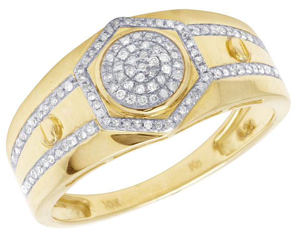 1_c344587e-d80b-4812-998a-227f381d0f55_600x600 925 Sterling Silver Moissanite Diamond Men Ring, Fully Iced Gold Plated Men Pinky Ring, Round Moissanite Diamond Hip Hop Ring For Him