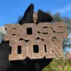 Baguette Pink Letters Iced Out Custom Name VVS Diamond Pendant, Personalized Necklace, Gift For Him Her, VVS Diamonds Hip Hop Jewelry, Boss Custom Letter Pendant