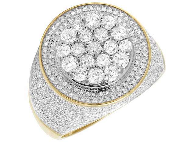 1_f26a5c32-00b8-4b59-975d-f8f9549e19e6_600x600 925 Sterling Silver Moissanite Diamond Men Ring, Fully Iced Gold Plated Men Pinky Ring, Round Moissanite Diamond Hip Hop Ring For Him