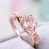 1_fc90b2fc-0ae9-4893-a769-9ce7a2f57b04_600x600 Peach Pink Morganite Engagement Ring 14k Rose Gold Sterling Silver Pink Diamond Antique Wedding Ring Unique Milgrain Anniversary Gift Vintage