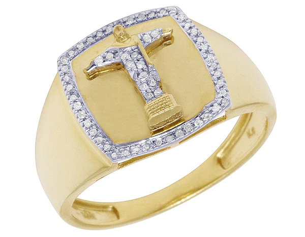 925 Sterling Silver Moissanite Diamond Jesus Men Ring, Fully Iced Gold Plated Men Pinky Ring, Round Moissanite Diamond Hip Hop Ring For Him