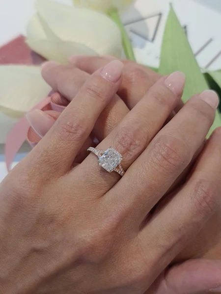 Radiant Moissanite Solitaire Diamond Engagement Ring, Sterling Silver Moissanite Diamond Wedding Ring For Bridal, 10K/14K Gold Anniversary Diamond Ring For Gift