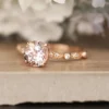 2_12ea33d7-9968-4adf-b100-34bd07d4e96e_600x600 Round Pink Morganite Engagement Ring, Diamond Milgrain Band, 10k Rose Gold Morganite Ring, Bridal Ring, Promise Ring, Wedding Ring