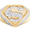 2_190c5c3e-b226-4225-8f49-e09a2a65a163_600x600 925 Sterling Silver Moissanite Diamond SUPERMAN Men Ring, Fully Iced Gold Plated Men Pinky Ring, Round Moissanite Diamond Hip Hop Ring For Him