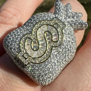 2_1b025370-d636-47db-aca1-cbd3a0245a71_600x600 Baguette & Round Moissanite Diamond Customized Diamond Ring, Sterling Silver Money Bag Men Ring For Birthday Gift, Gold Plated Diamond Ring