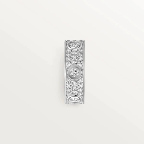 925 Sterling Silver Round Moissanite Diamond LOVE Unisex Ring, Fully Iced Gold Plated Men LOVE Pinky Ring, Round Moissanite Diamond Hip Hop Ring For Him