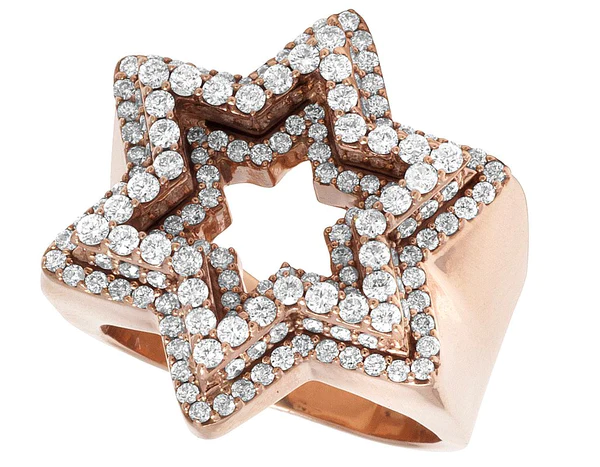 2_208d7700-0629-4bfe-b1da-216a28899506_600x600 925 Sterling Silver Moissanite Diamond STAR Men Ring, Fully Iced Gold Plated Men Pinky Ring, Round Moissanite Diamond Hip Hop Ring For Him