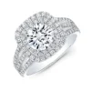 2_23f3b69b-b6eb-492d-ab26-529e1ac8745d_600x600 Round Moissanite Double Halo Diamond Engagement Ring, Sterling Silver Moissanite Diamond Wedding Ring For Bridal, 10K/14K Gold Anniversary Diamond Ring For Gift