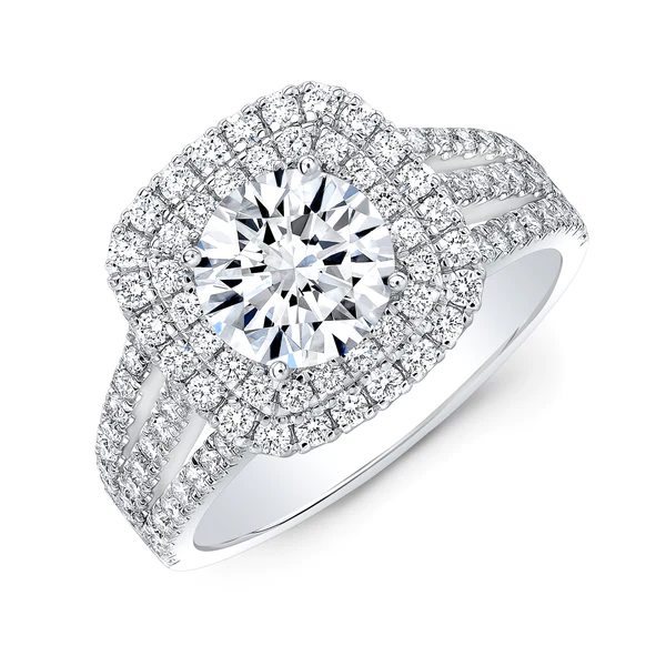 2_23f3b69b-b6eb-492d-ab26-529e1ac8745d_600x600 Round Moissanite Double Halo Diamond Engagement Ring, Sterling Silver Moissanite Diamond Wedding Ring For Bridal, 10K/14K Gold Anniversary Diamond Ring For Gift