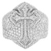 2_29c540e9-a1e2-4400-be2d-b6d51eb7a0c4_600x600 925 Sterling Silver Moissanite Diamond CROSS Men Ring, Fully Iced Gold Plated Men Pinky Ring, Round Moissanite Diamond Hip Hop Ring For Him