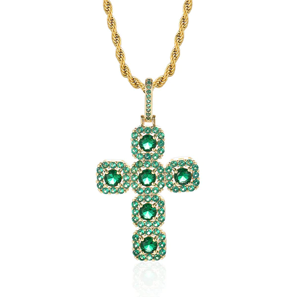 2_2ec7df47-0129-47c3-9df8-22507fb28455_600x600 Round Green VVS Diamond CROSS Hip Hop Pendant, Sterling Silver Iced Out Birthday Gift Pendant, Charm Diamond Hip Hop Pendant