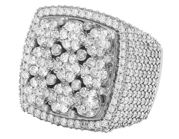 925 Sterling Silver Moissanite Diamond Men Ring, Fully Iced Gold Plated Men Pinky Ring, Round Moissanite Diamond Hip Hop Ring For Him